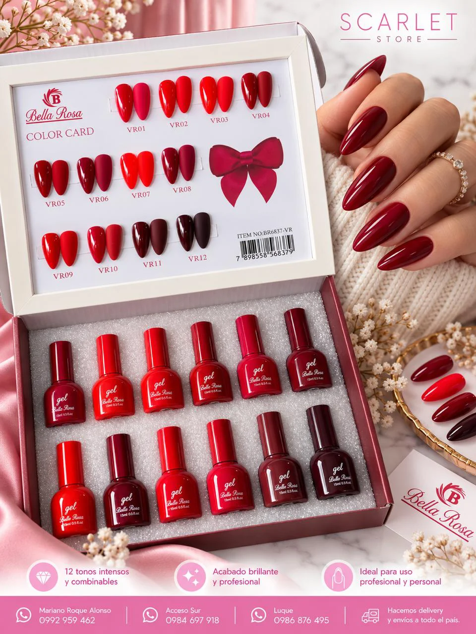 BELLA ROSA SET ROJOS 12PCS
