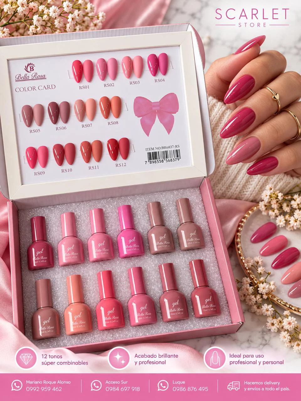 BELLA ROSA SET ROSAS/NUDE 12PCS