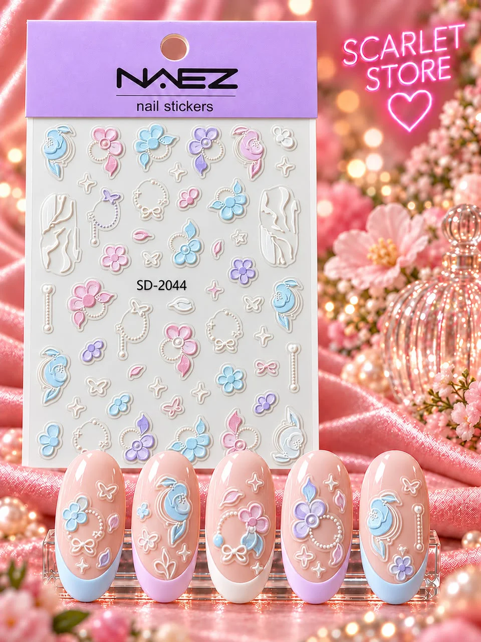 STICKERS NAEZ FLORES PASTELES